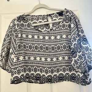 Stoosh Black and White Geometric Blouse